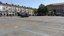 VENARIA. Nuova tracciatura area mercatale in Piazza Don Alberione