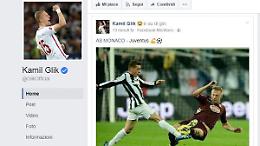 CALCIO. Champions: Glik posta la foto del fallo su Giaccerini nel derby, "su di giri"