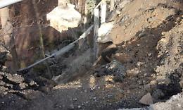 TRAVES. Maltempo: frana in Val di Lanzo, a giorni imbragatura muro