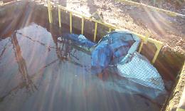 SAN MAURIZIO. Una piscina nella griglia ferma detriti. Allagata la vicina pista dell’aeroporto