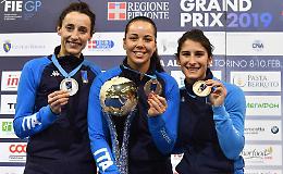 SCHERMA. Tripletta azzurra nel fioretto femminile a Torino con Volpi, Di Francisca e Palumbo