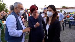 ROMA. Aperitivo di Virginia Raggi con i suoi sostenitori