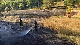 SAN GIORGIO CANAVESE. Incendio alla vegetazione, intervengono i vigili del fuoco (GALLERIA FOTOGRAFICA)