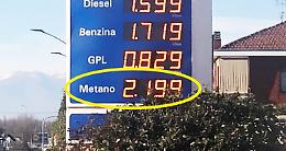 Auto: prezzo del metano, aumento folle! Oltre i 2 euro al kg!