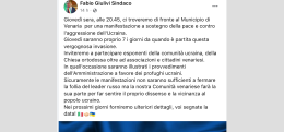 VENARIA. Povero Giulivi! Pioggia di critiche sotto il suo post che annuncia una manifestazione per la pace