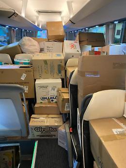CIRIE'. Un pullman della Boggetto, in viaggio verso l&rsquo;Ucraina