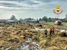 FOGLIZZO. Più di 250 rotoballe avvolte dalle fiamme (FOTO)