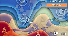 Svolta autunnale dal 3-4 novembre, in arrivo pioggia, vento, neve e temperature giù anche di 8-10°C