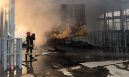Fiamme nel deposito Amiat 