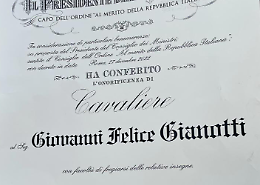 Mattarella conferisce il titolo di cavaliere a Felice Gianotti 