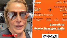 Simona Ventura: "Volo cancellato 10 minuti prima dell'imbarco!"