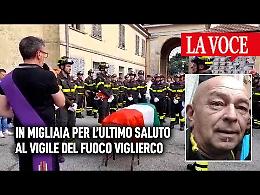 In migliaia a Cuorgnè per i funerali del vigile del fuoco Viglierco (VIDEO)