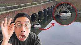 Riaffiora un'auto dalle acque del Canale