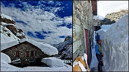 Il rifugio sotto 2 metri di neve: "le motoslitte erano seppellite. Su si arriva solamente con gli sci" (FOTO)