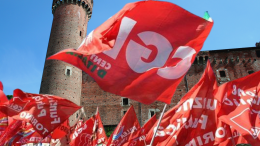 Bandiere rosse della CGIL non autorizzate e polemiche roventi