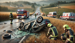 Auto precipita da quattro metri: due feriti sulla Provinciale