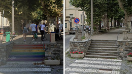 Via i colori "Arcobaleno" dalla piazza del paese del Canavese: ecco perché