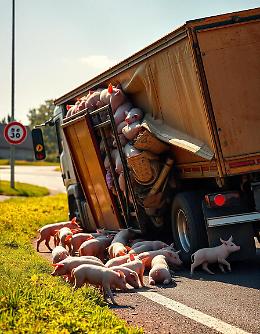 Tragedia sulla SR20: si ribalta tir, muoiono 28 maialini