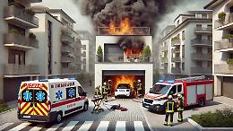 Incendio shock in garage: auto in fiamme, fumo tossico e un uomo intossicato