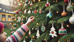  L'Albero di Natale ecologico addobbato dai bambini incanta la città