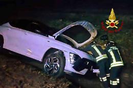 Perde il controllo dell’auto e si schianta fuori strada