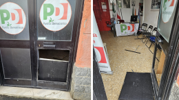 Attacco notturno alla sede del PD a Venaria: è la quarta volta in pochi anni