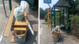 La fermata del bus diventa una discarica e nessuno interviene