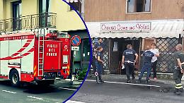 Auto in fumo...  davanti all’osteria di Settimo Torinese