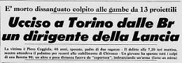 Accadde oggi.... Torino 1978: l’agguato delle Brigate Rosse a Piero Coggiola