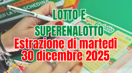 Estrazioni di marted&igrave; 30 dicembre 2025, il SuperEnalotto resta senza sestina e il jackpot continua a salire