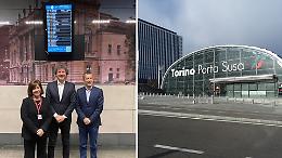 Treni e aerei sempre pi&ugrave; connessi: nuovi monitor tra Porta Susa e aeroporto di Torino