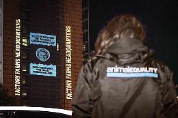 &ldquo;La Commissione UE &egrave; al servizio degli allevamenti intensivi&rdquo;: maxi-proiezione shock contro von der Leyen a Bruxelles (VIDEO)