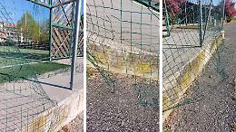Campo appena rifatto gi&agrave; vandalizzato: reti distrutte all&rsquo;area fieristica