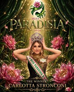 Miss Paradisia 2026 incorona Carlotta Stronconi: finale spettacolare a Pont-Saint-Martin con 41 concorrenti da tutta Italia
