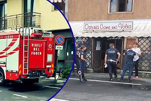 Auto in fumo...  davanti all’osteria di Settimo Torinese