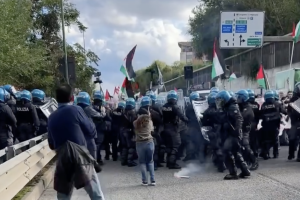 Scontri a Caselle al corteo pro Palestina: 10 feriti tra i manifestanti, 2 tra i poliziotti
