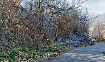 BARBANIA.  AIB e VVF spengono incendio in località Buretta