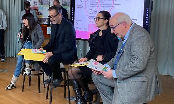 La presentazione della stagione del Teatro Garybaldi a Settimo. Da sinistra: Nadia Macis, Romeo Grosso, Elena Piastra e Silvano Risso