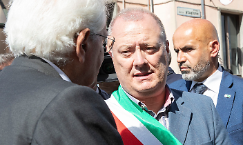 Paolo Bodoni con il presidente della Repubblica, Sergio Mattarella