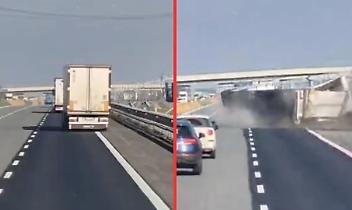 Inferno sulla A4: Tir si ribalta, traffico in tilt per ore