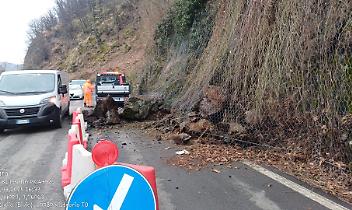 Vistrorio, smottamento sulla SP 61: strada chiusa e traffico deviato