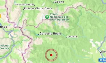 L'epicentro della scossa