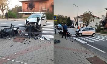 Scontro tra auto a scooter a San Raffaele Cimena: ferito un motociclista