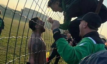 L'esultanza dei brandizzesi dopo il gol del successo