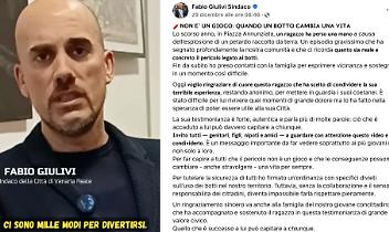 Capodanno, il sindaco posta un video: accanto a lui il ragazzo che ha perso una mano per un petardo un anno fa. "Non fate lo stesso"