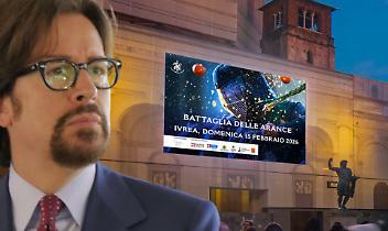 Vaccarono porta le arance a Milano e Torino: il Carnevale di Ivrea conquista i maxi ledwall