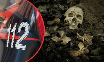 Scheletro in cantina 