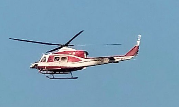 Elicottero sui cieli di Gassino Torinese: intervento dei Vigili del Fuoco sopra il Po