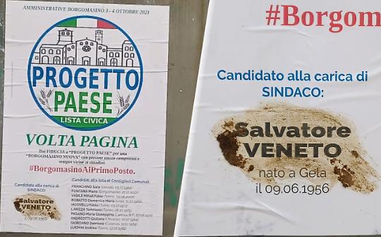BORGOMASINO. Escrementi sul manifesto di Veneto: "E' una campagna d'odio contro di me"