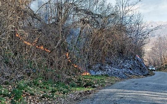 BARBANIA.  AIB e VVF spengono incendio in località Buretta